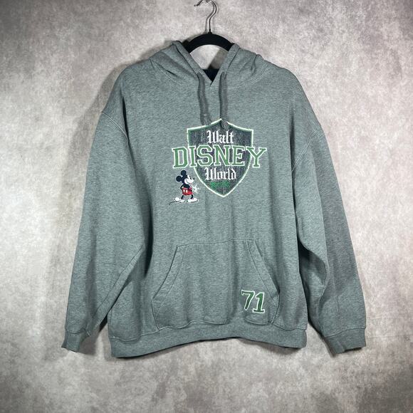 Walt Disney World Hoodie Sweatshirt Mens‎ Large Gray Mickey Mouse Vacation - Picture 2 of 10